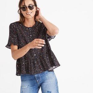 Madewell Peplum Star Button Down Blouse